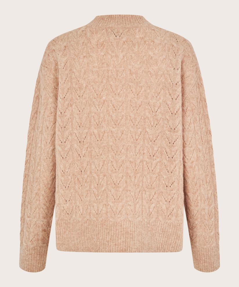 Fuenta Strikkegenser, L beige mel