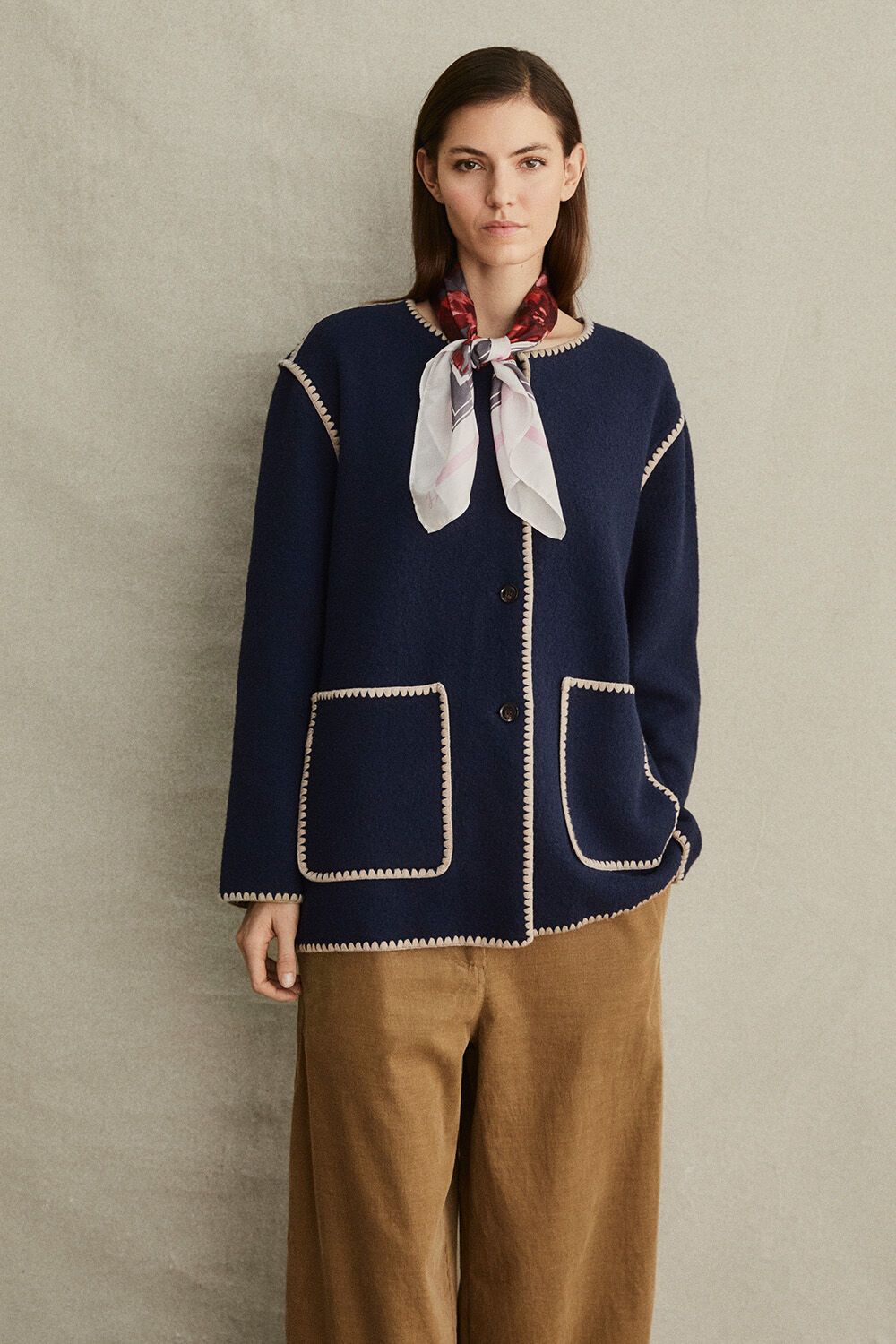 Alira silkeskjerf - Magnet, Lysa ull strikkegenser - Dress Blue