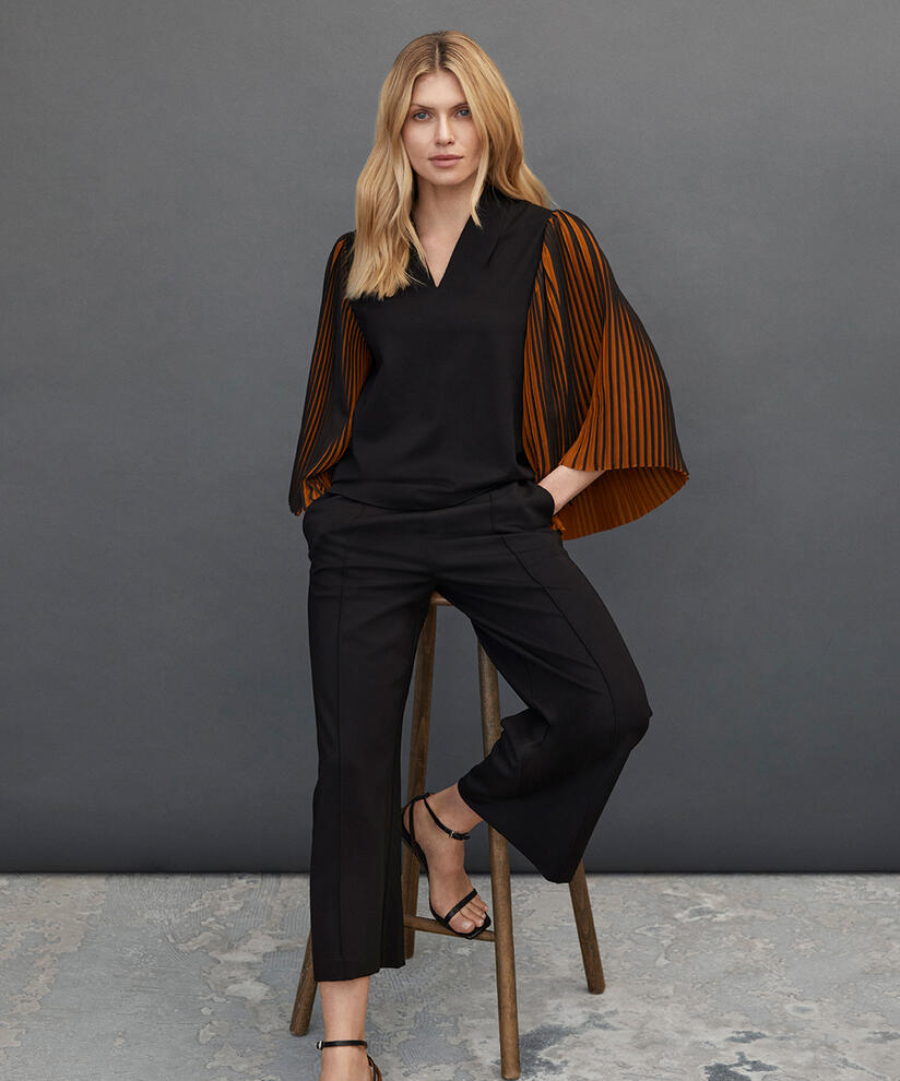 BIRGITTE JERSEY TOPP, Black/Monk