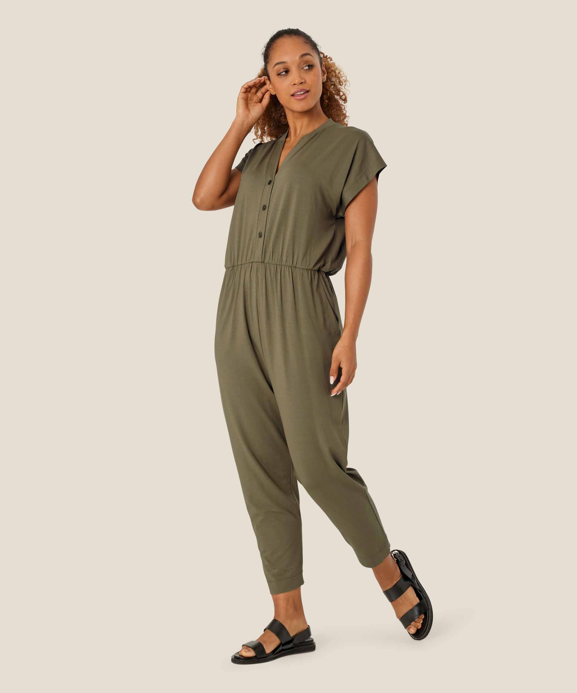Orlanda JERSEY Jumpsuit, Dusky Green