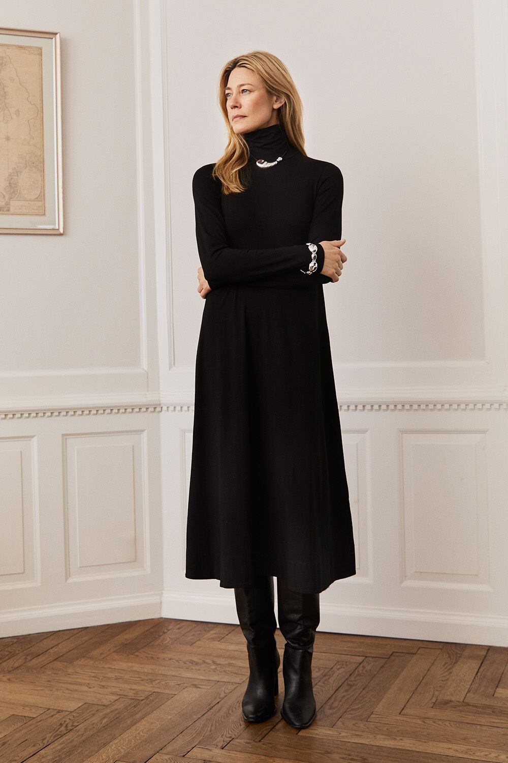 Nivessa JERSEY Kjole - Black, Rainan halskjede - Silver