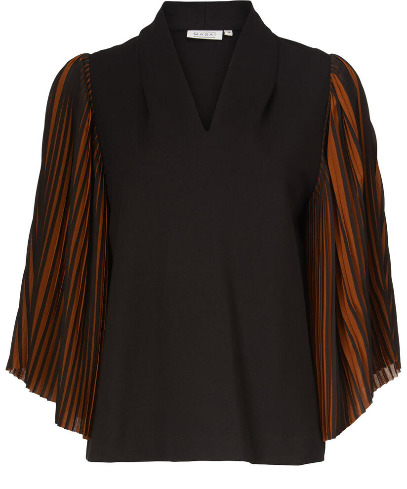 BIRGITTE JERSEY TOPP, Black/Monk