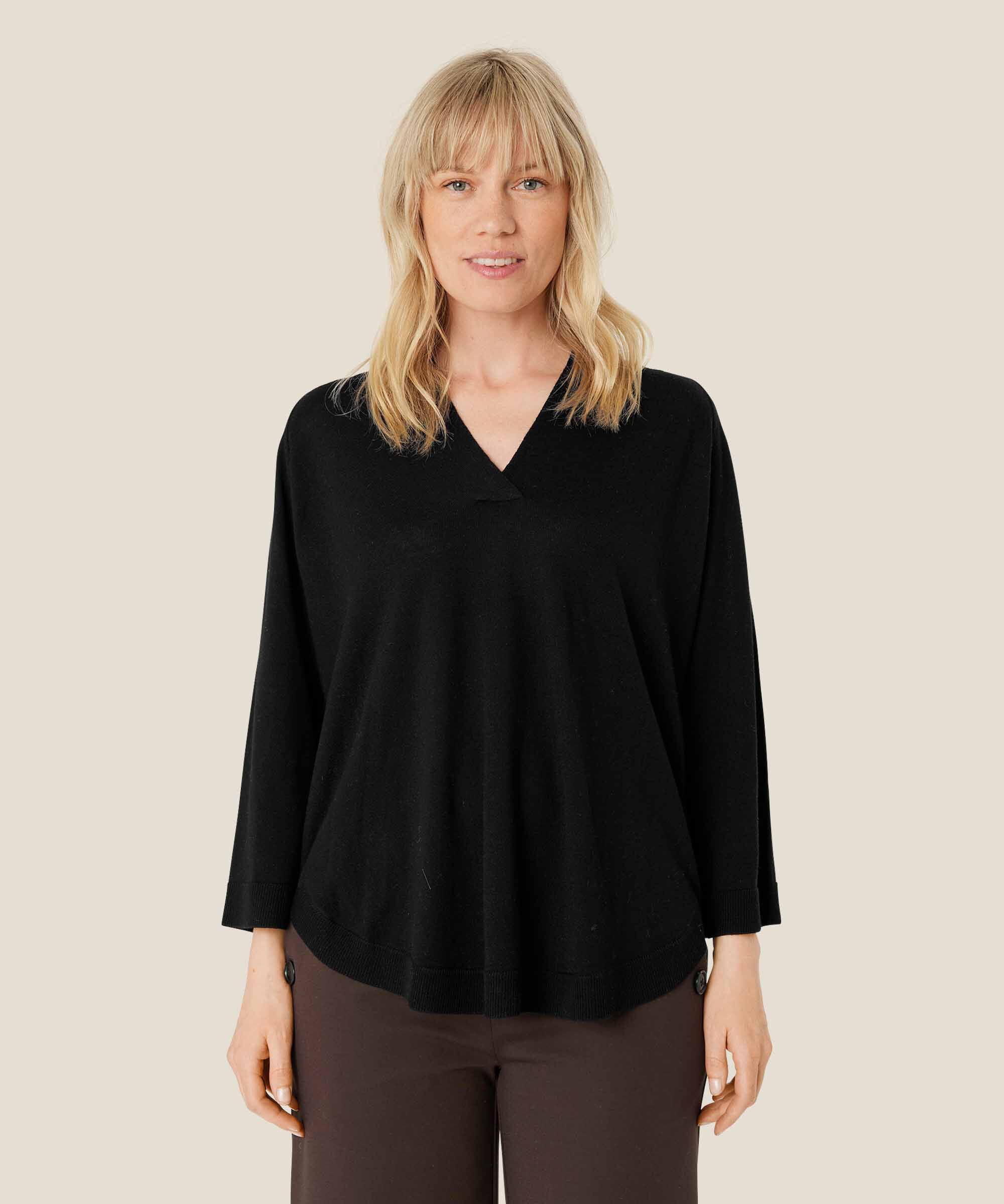 Florice Strikkegenser, Black