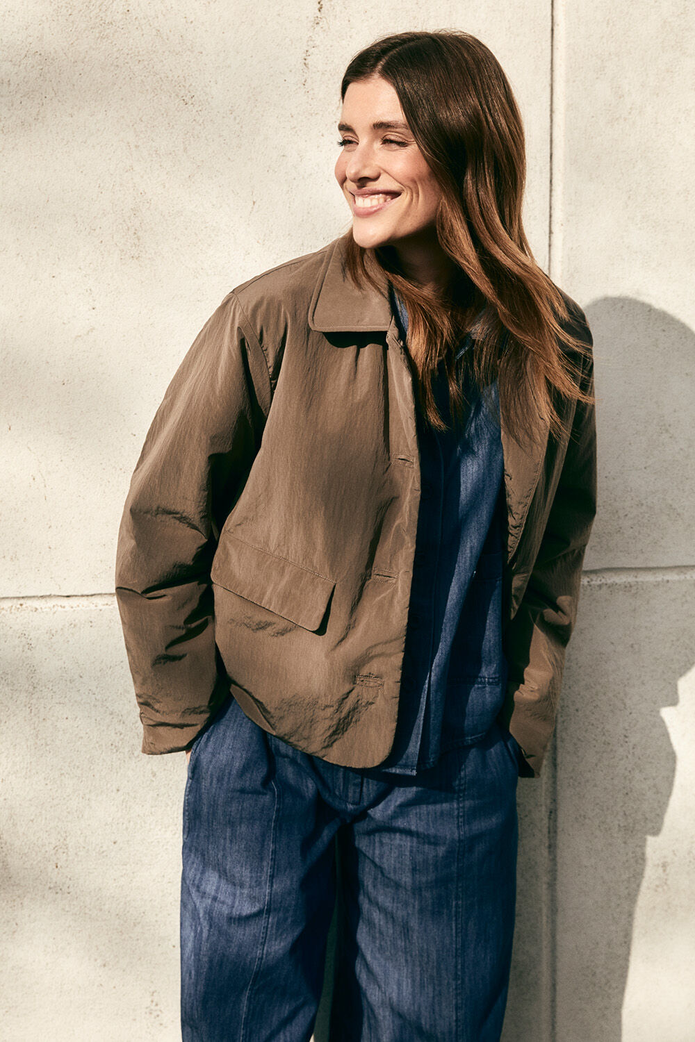 Ivarya Denim skjorte - Medium Denim, Pelian Denim Bukse - Medium Denim, Tyniana jakke - Falcon