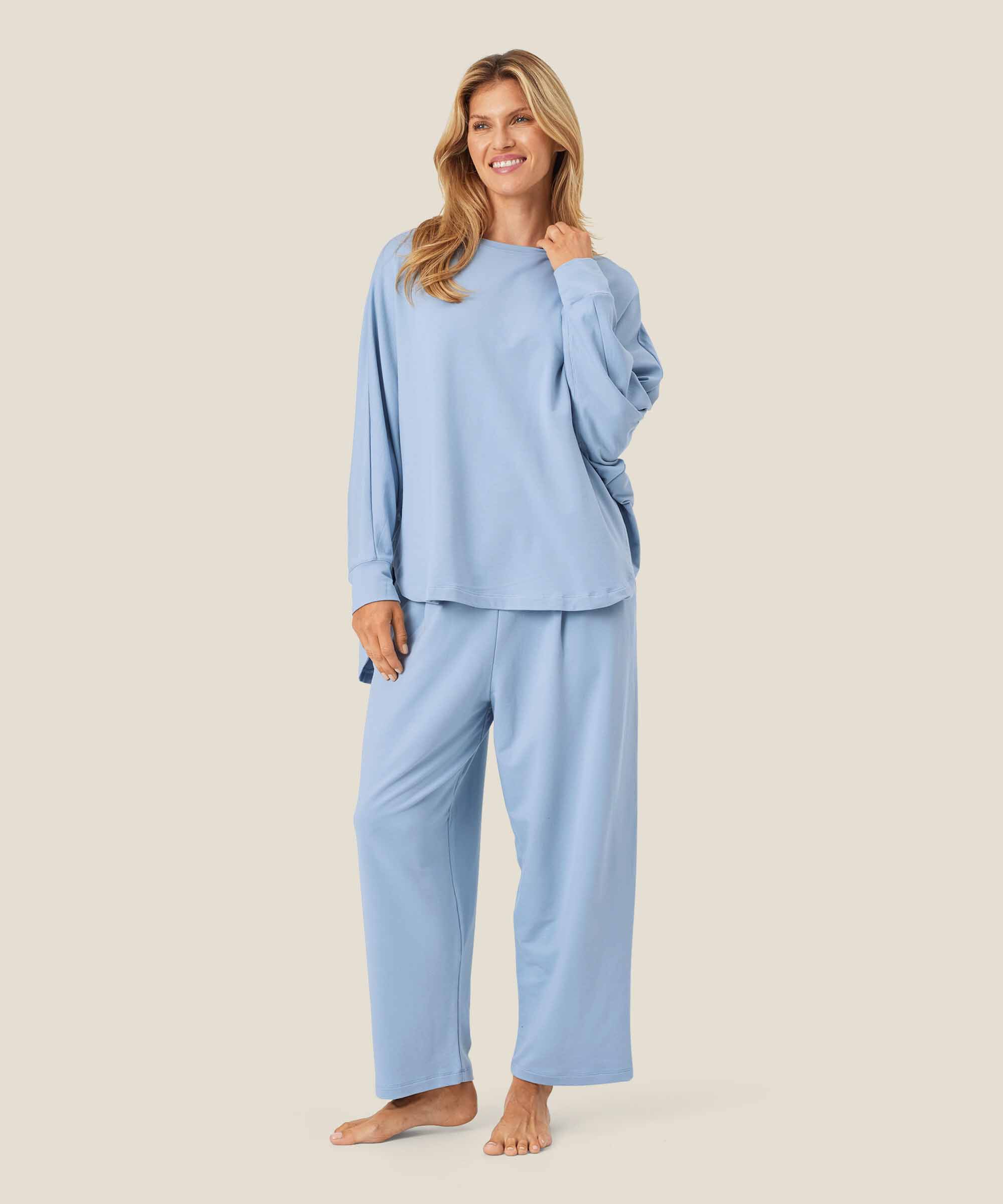 Dema Jersey Topp, Blue Fog