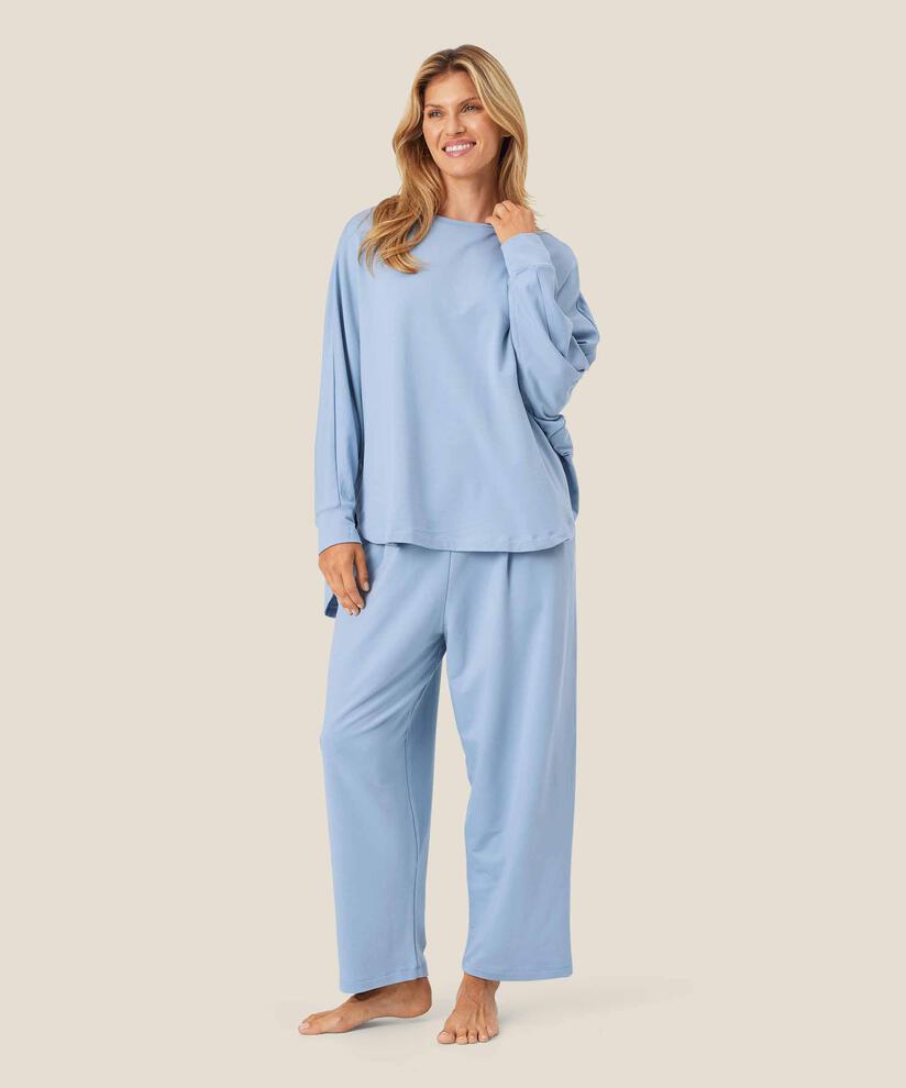 Dema Jersey Topp, Blue Fog