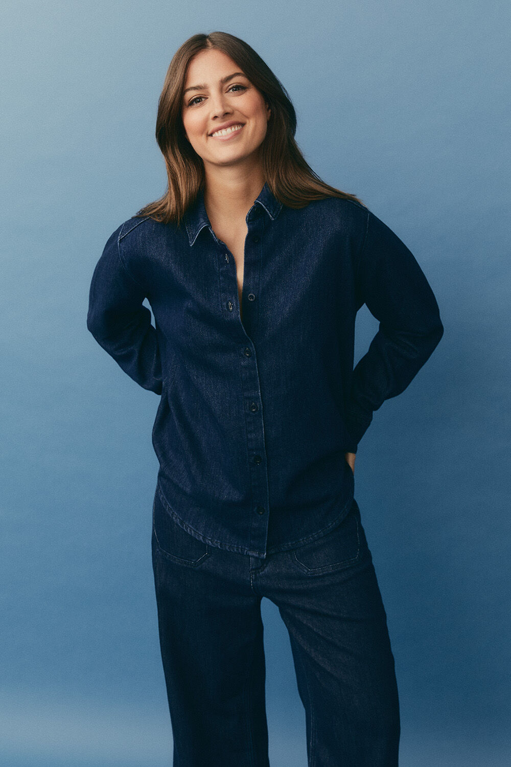 Ishana Denim Skjorte - Dark Denim, Partenope Denim Bukser - Dark Denim