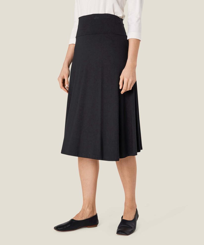 Saba JERSEY Skjørt, Black, hi-res