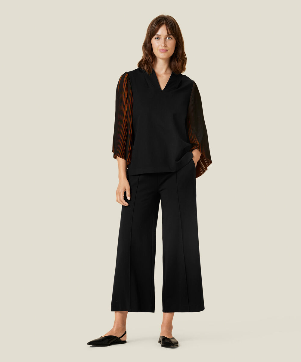 BIRGITTE JERSEY TOPP, Black/Monk