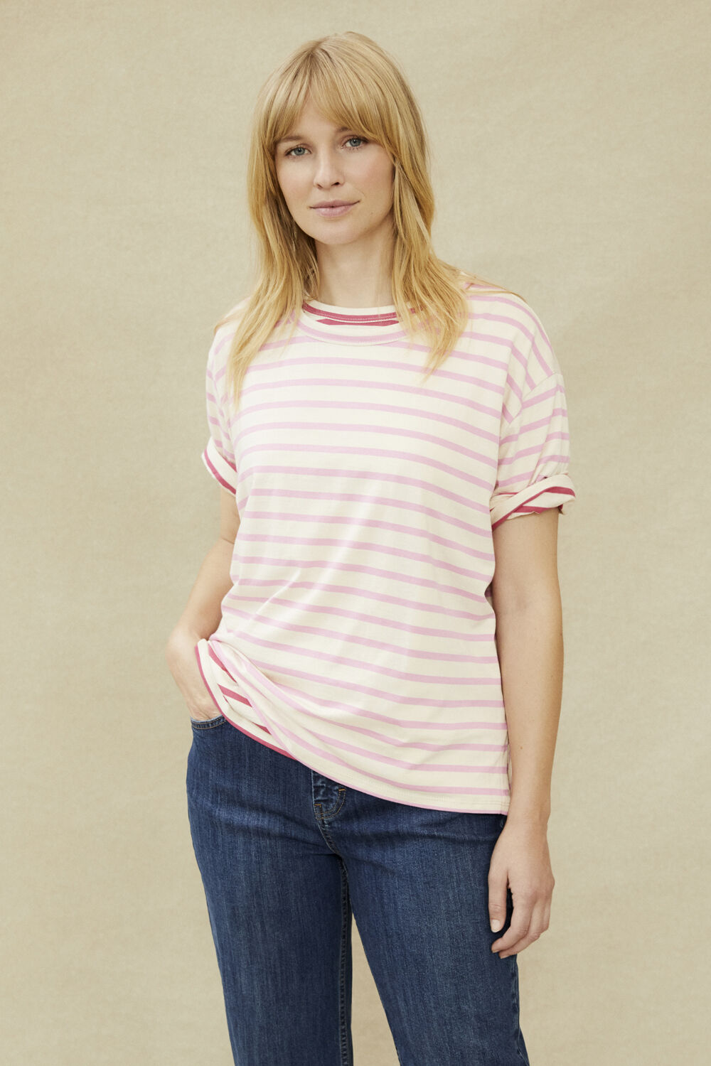 Doreann Jersey Topp - Rosebloom, Doreann Jersey Topp - Carmine, Pomla Denim Bukser - Medium Denim