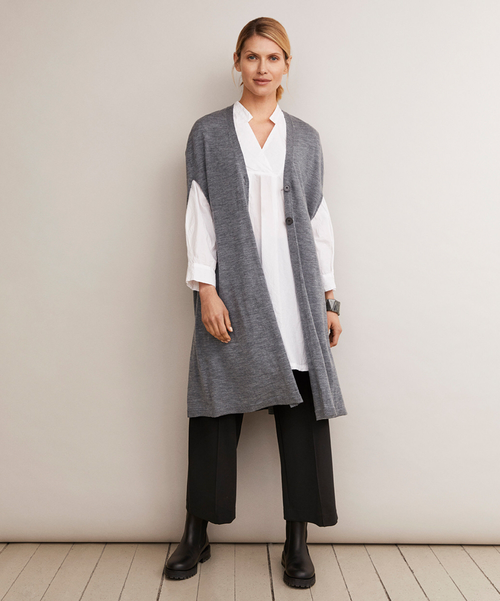 LILLYE CARDIGAN, M. Grey mel.