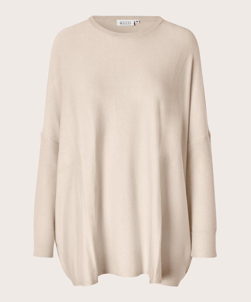 Fanasi Strikkegenser, L beige mel
