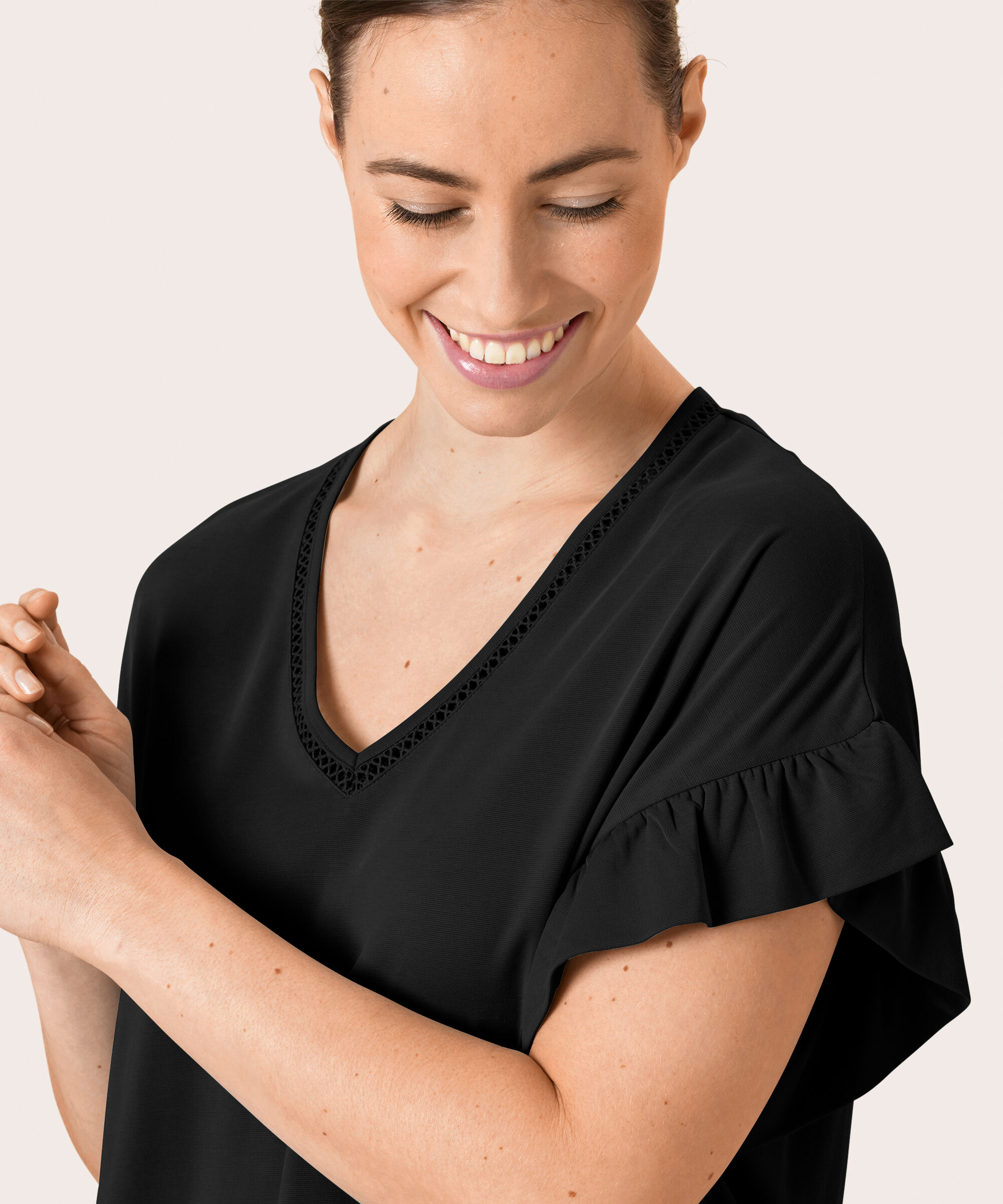 DONIELLE JERSEY TOPP, Black