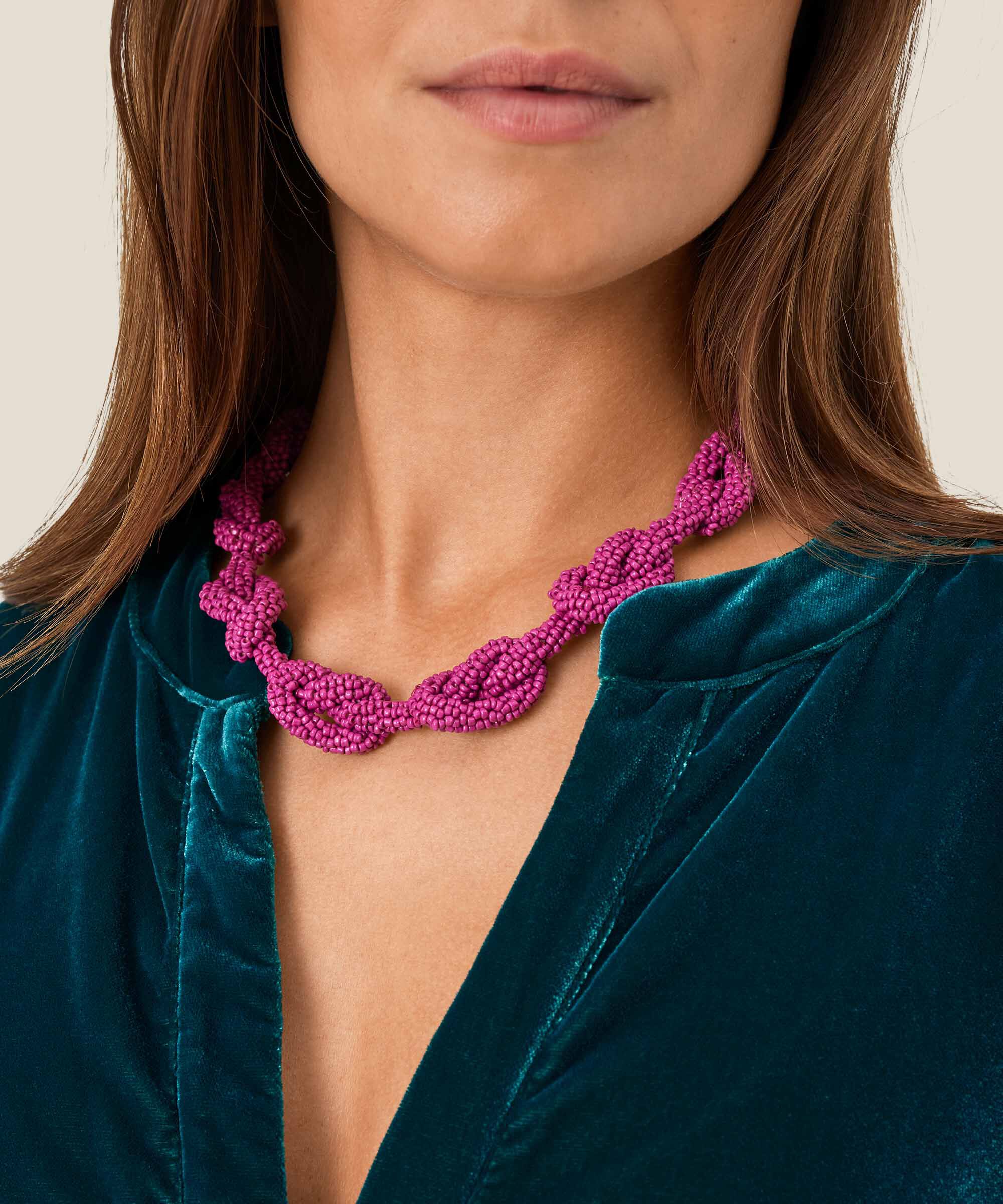 Rybe Halskjede, Fuchsia Red