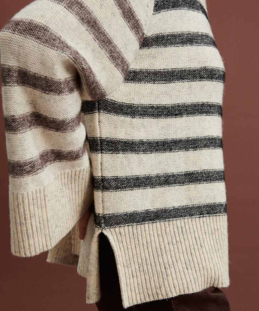 Fultura Strikkegenser, Whc/blk/coffe