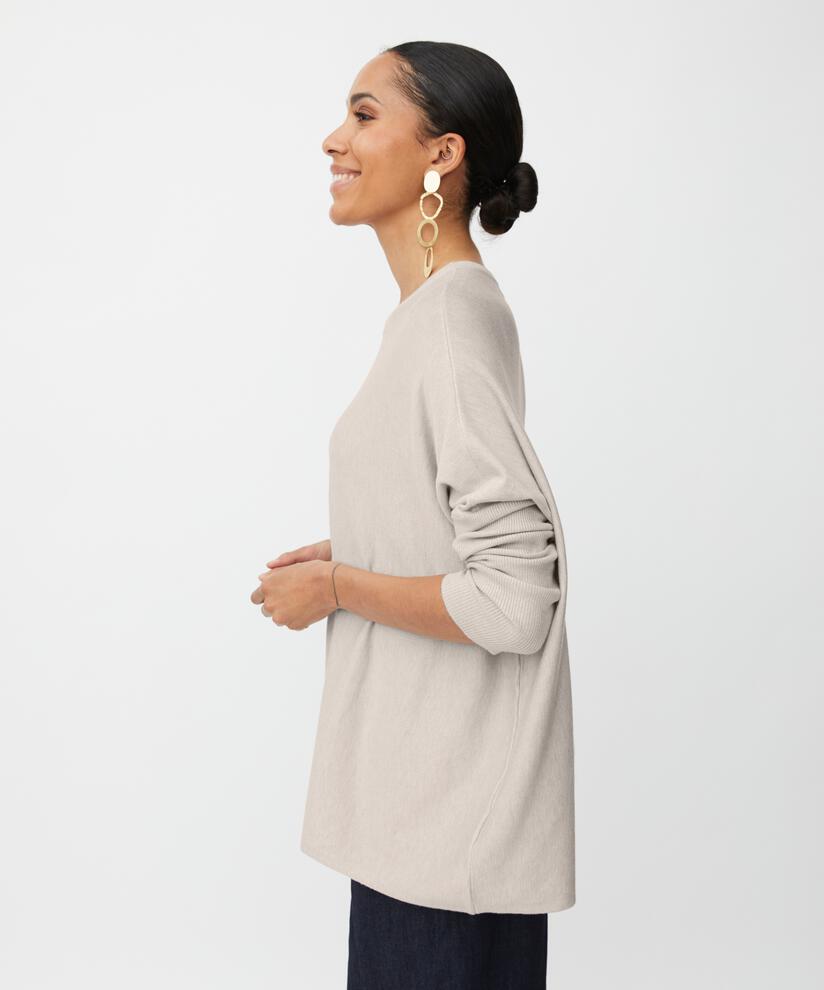 Fanasi Strikkegenser, L beige mel