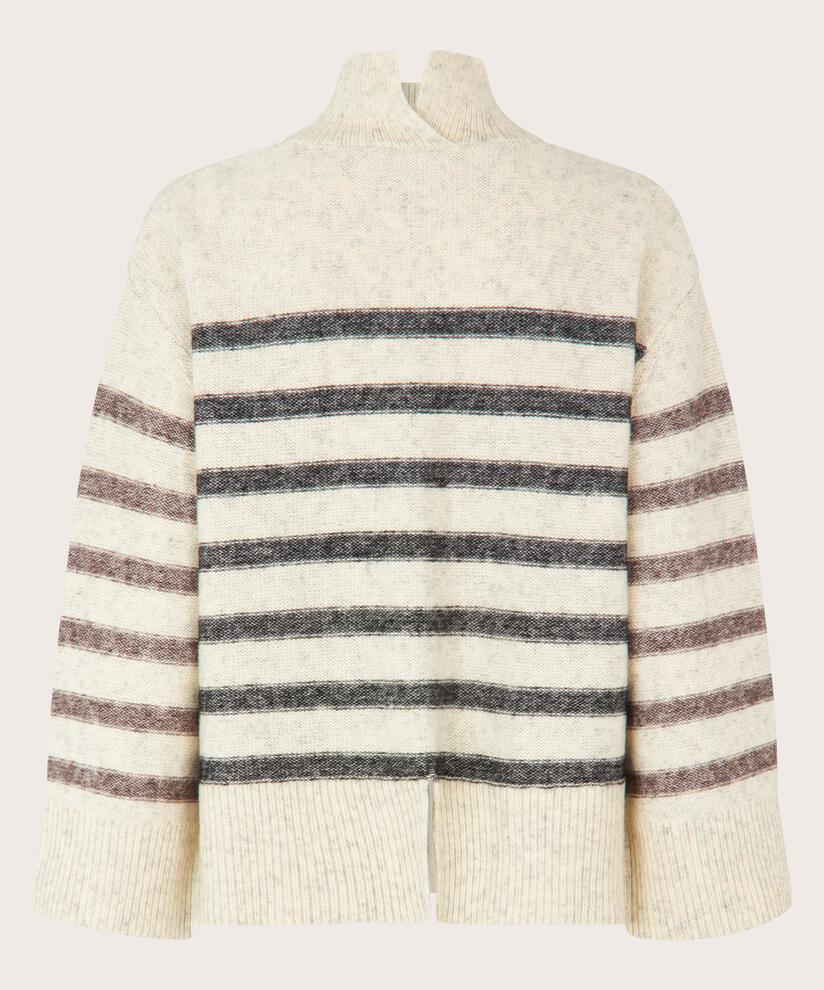 Fultura Strikkegenser, Whc/blk/coffe