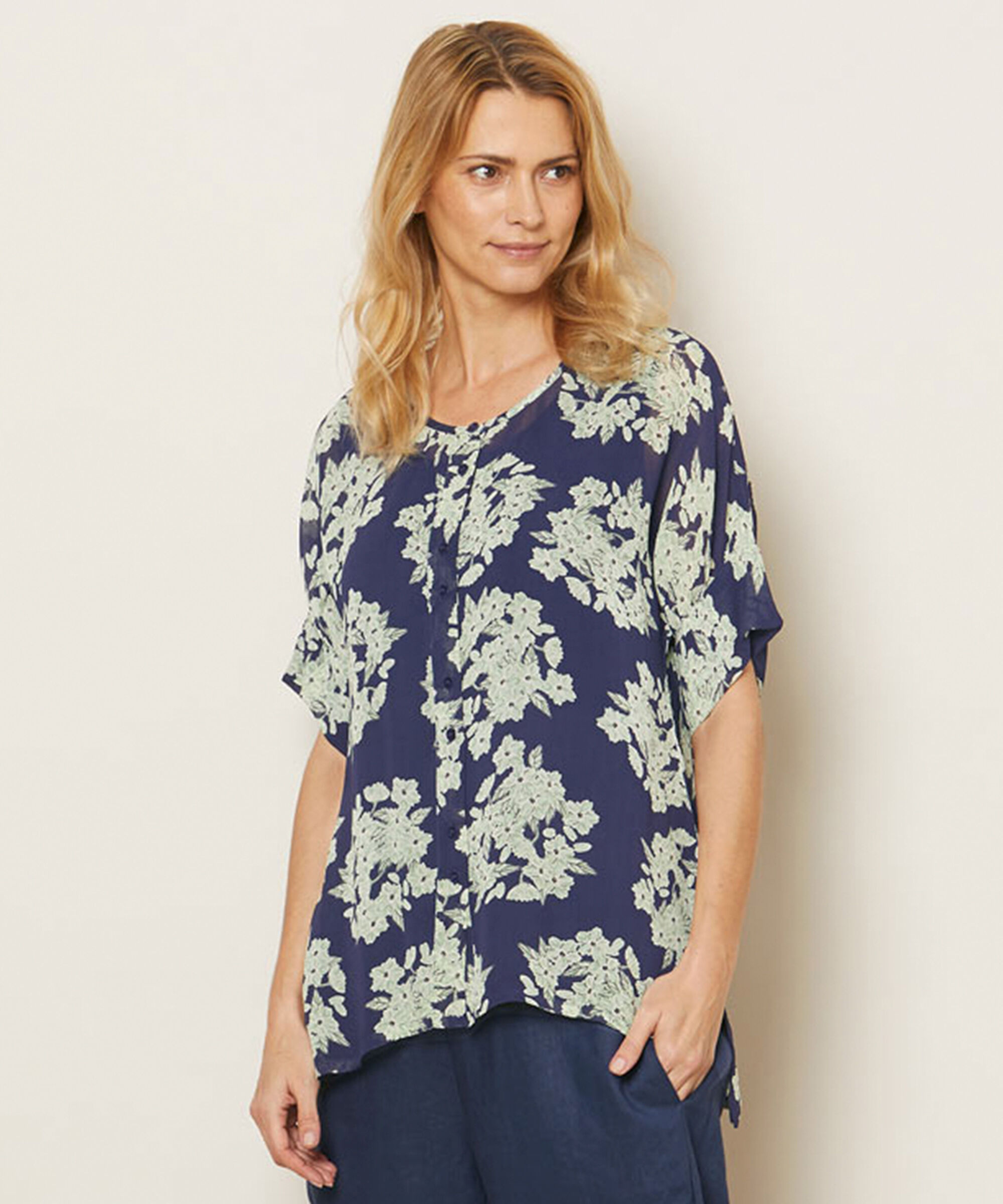 IESHA SKJORTE, Medieval blue