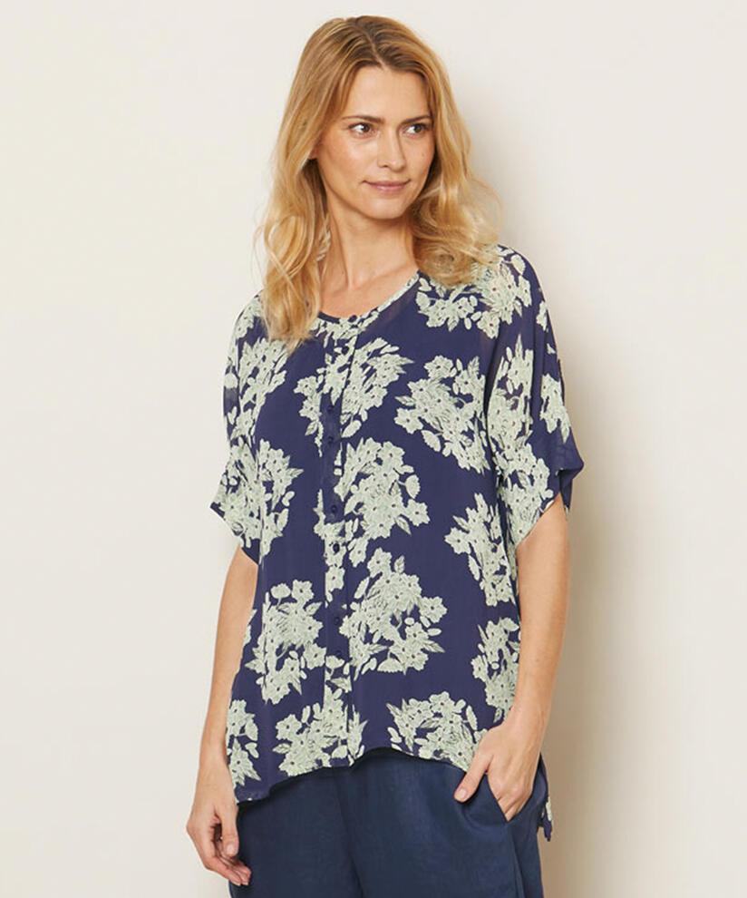 IESHA SKJORTE, Medieval blue