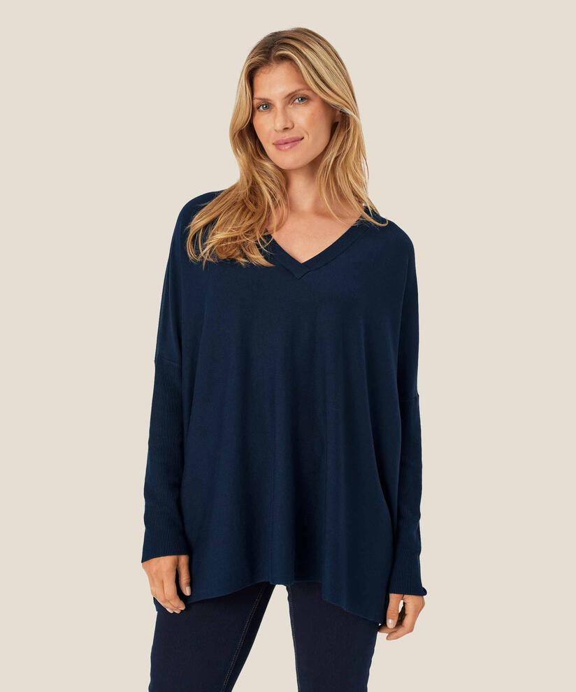 Fronia Strikkegenser, Navy Blazer