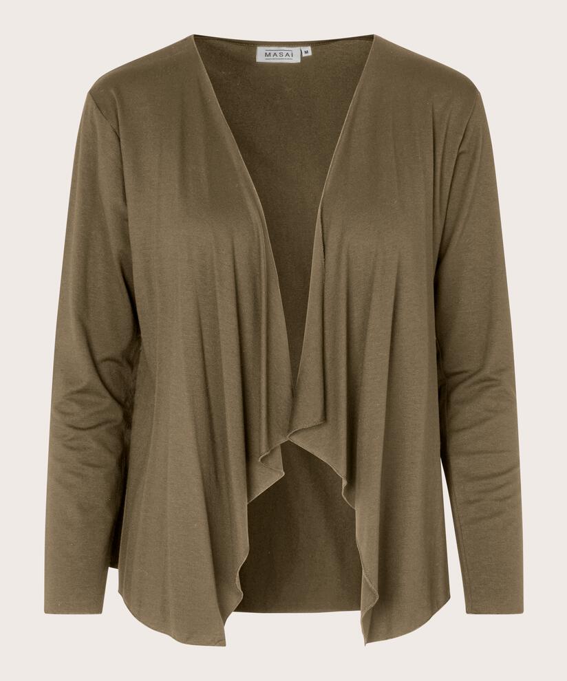 Itally JERSEY Cardigan, Dusky Green