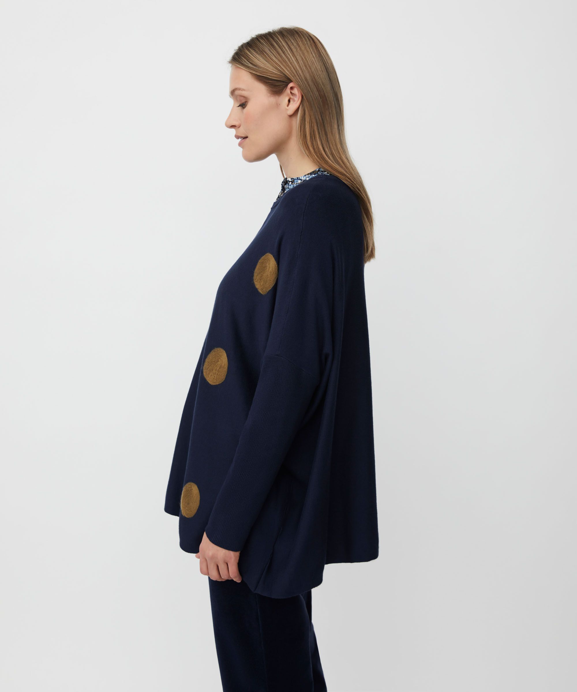 Fanasi Strikkegenser, Navy Blazer