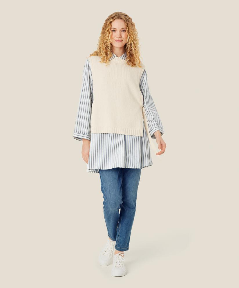 Fumiko Strikket Vest, Whitecap