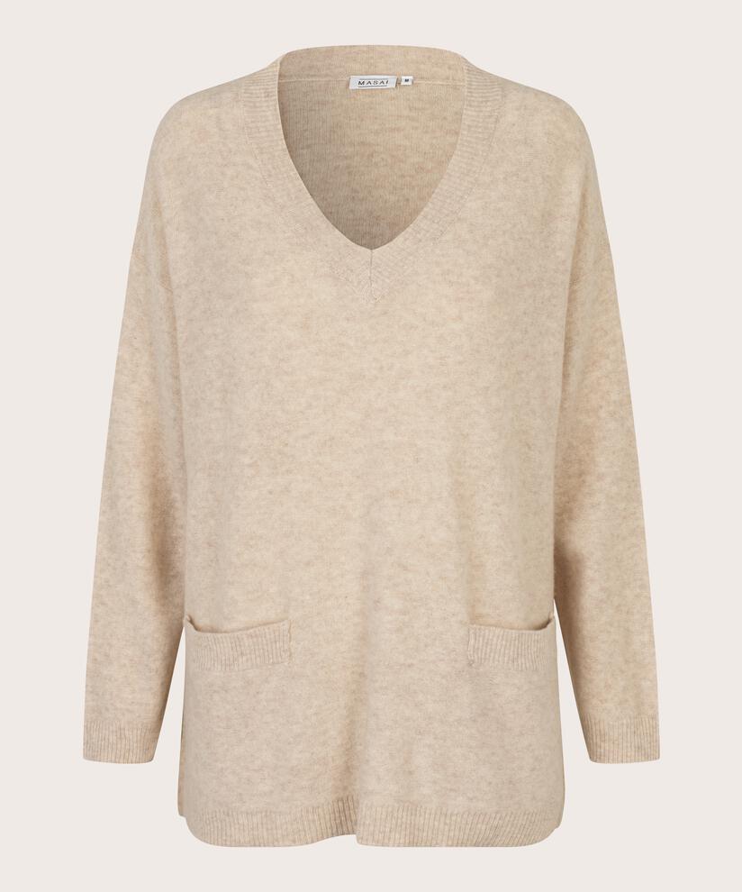 Fauniel Strikkegenser, L beige mel