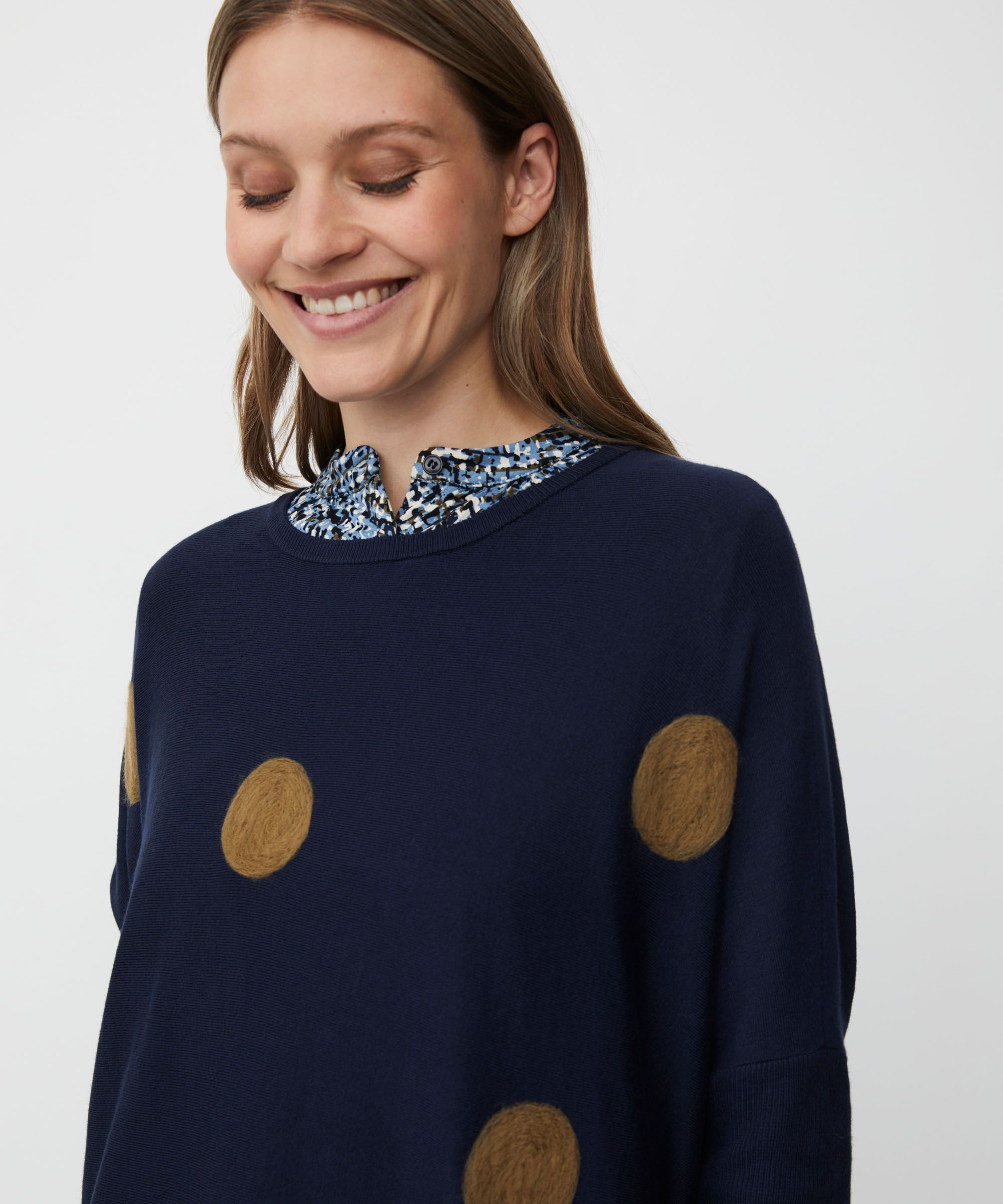 Fanasi Strikkegenser, Navy Blazer