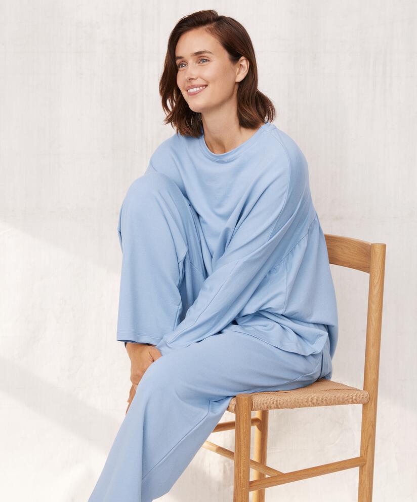 Dema Jersey Topp, Blue Fog