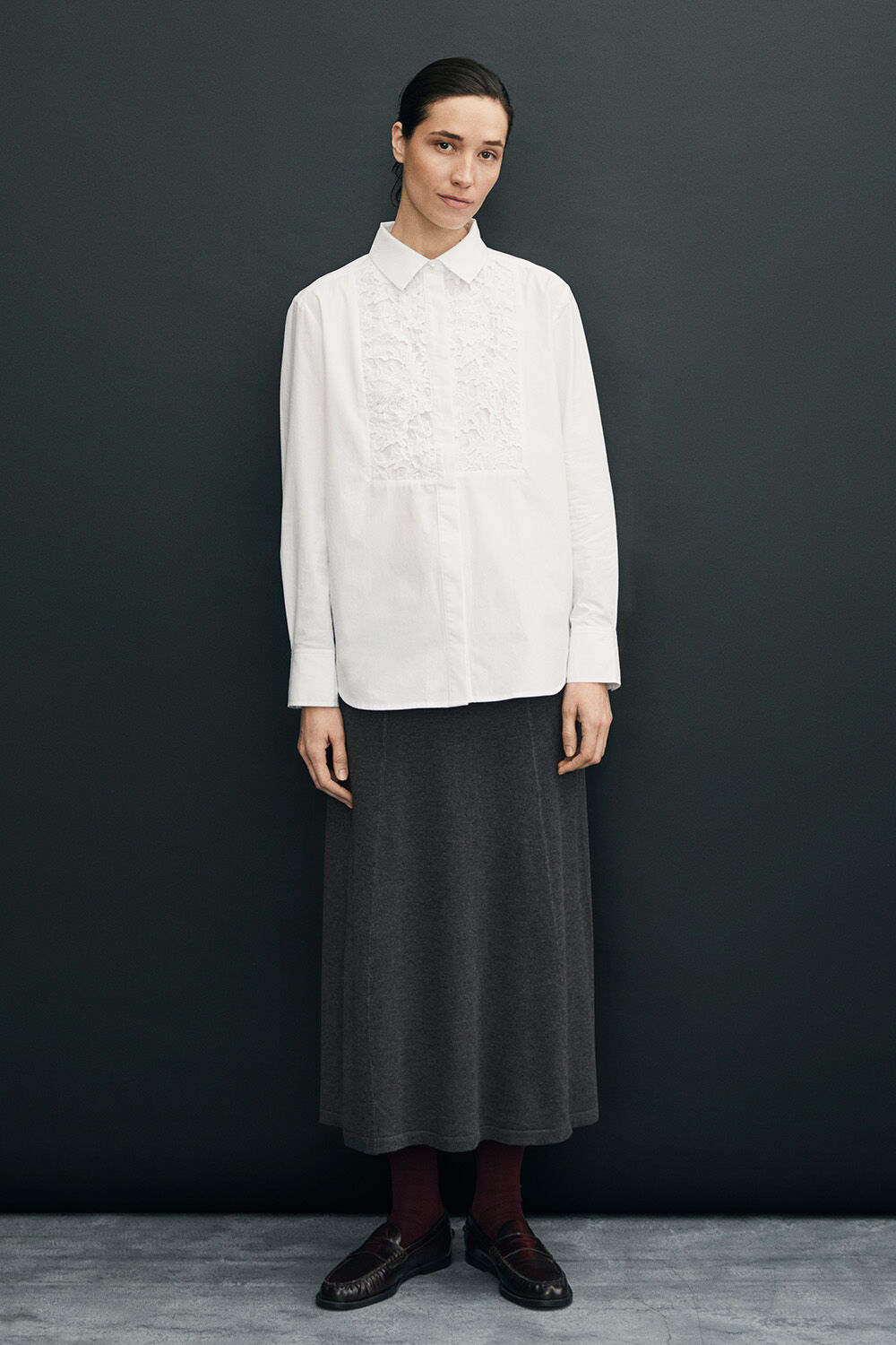 Ilvian skjorte - White, Samira skj&oslash;rt - D. Grey mel.