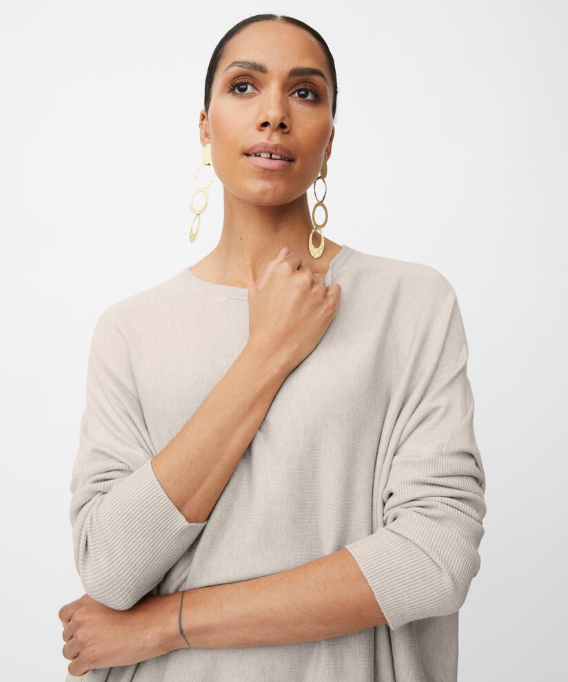 Fanasi Strikkegenser, L beige mel