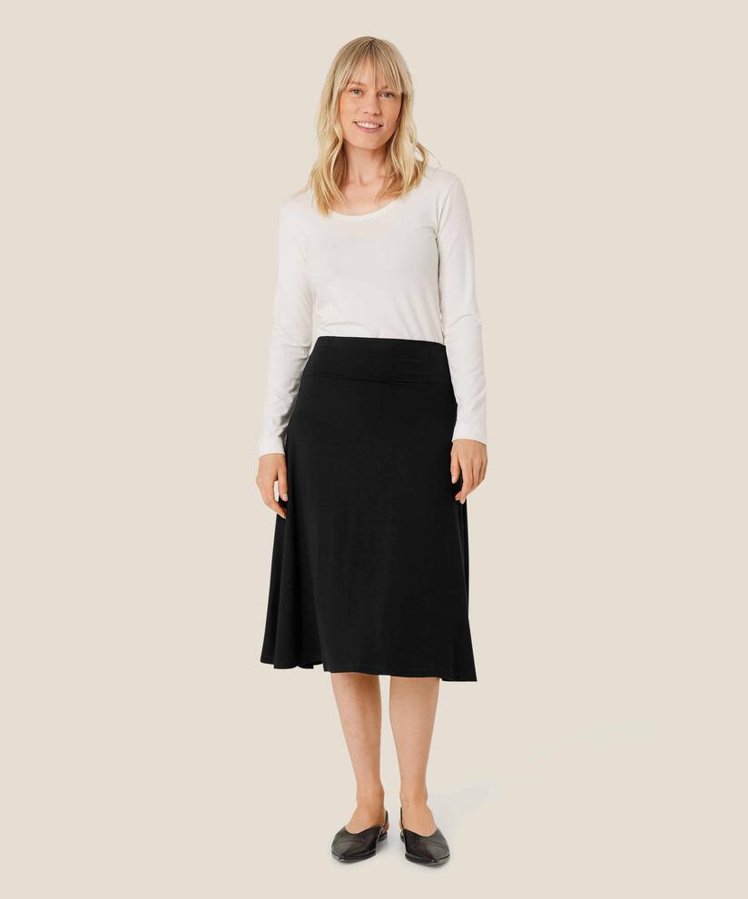 Saba JERSEY Skjørt, Black, hi-res