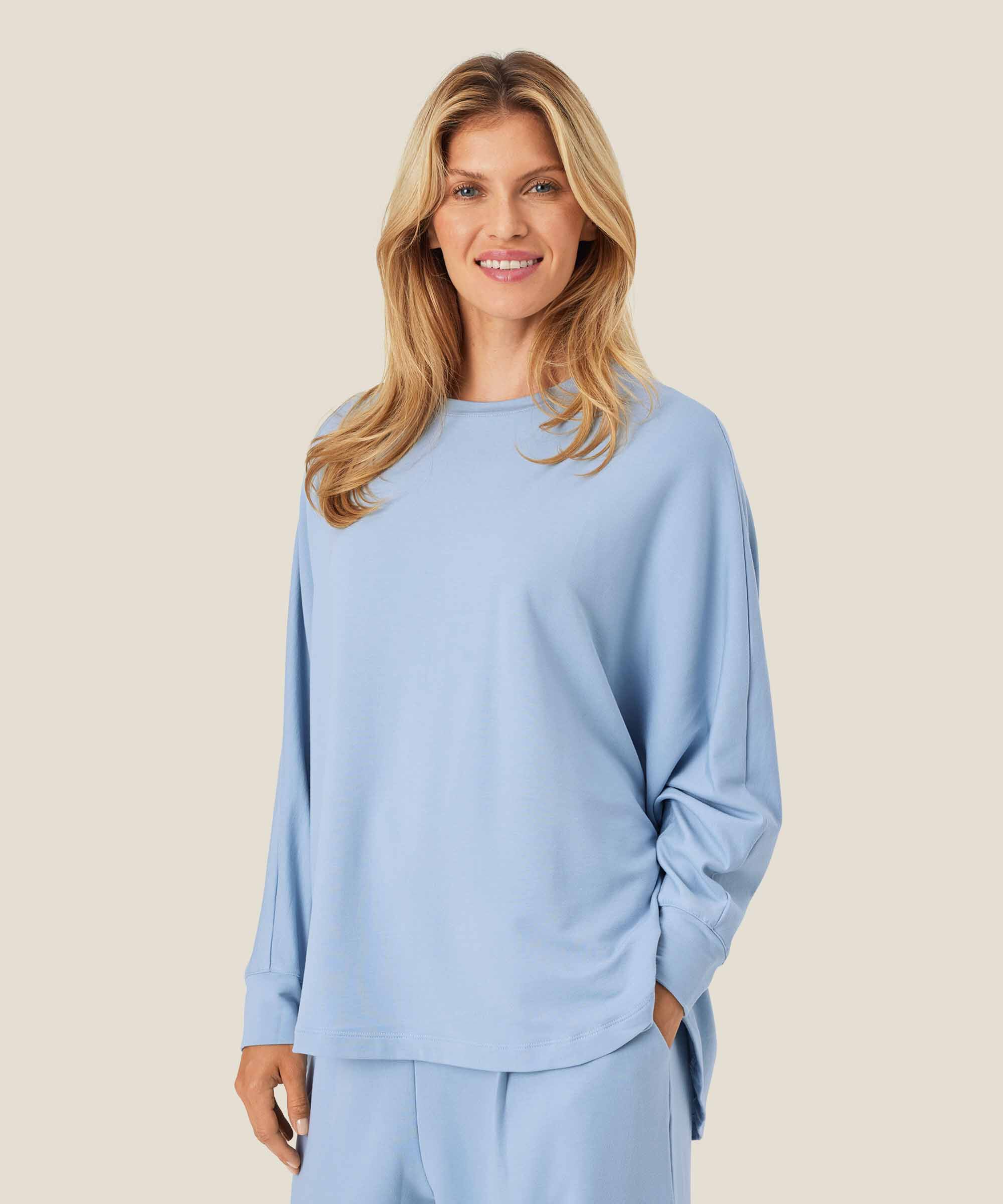 Dema Jersey Topp, Blue Fog