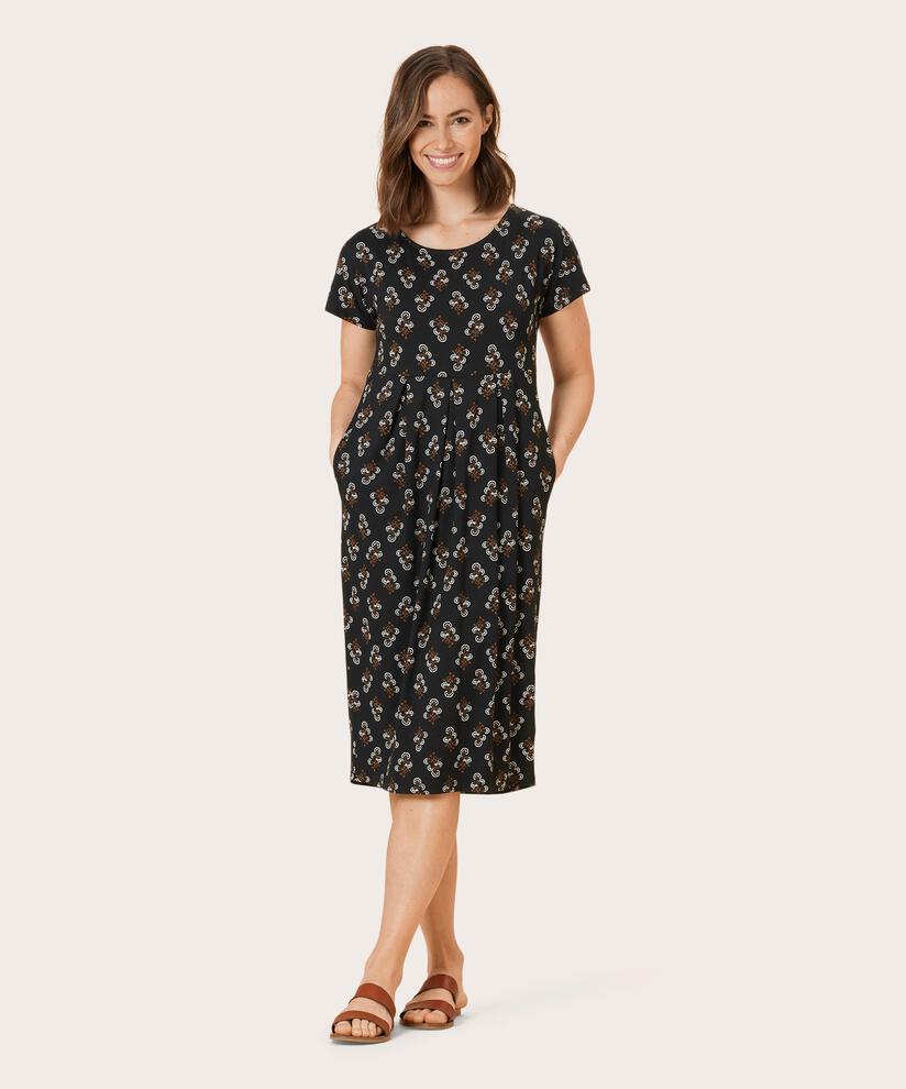 OLNIA JERSEY KJOLE, Bronze Brown