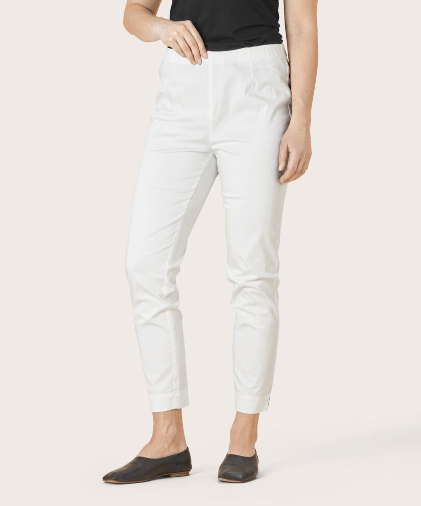 POPPY CROPPED BUKSER, White