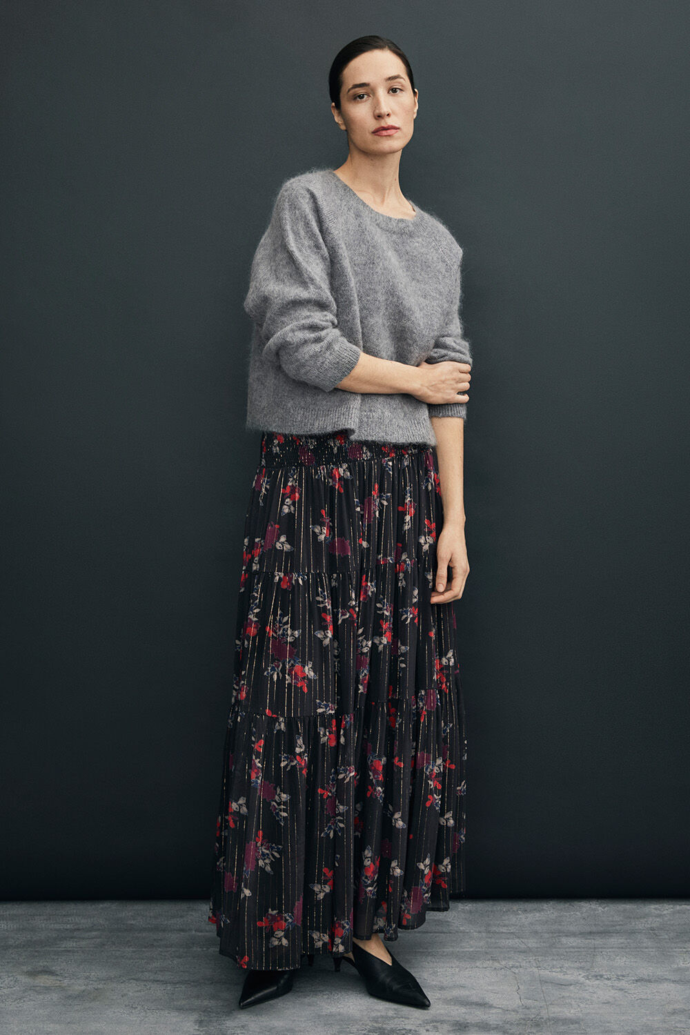 Fathia Ull strikkegenser - Quiet Shade, Sondrani skj&oslash;rt - Black