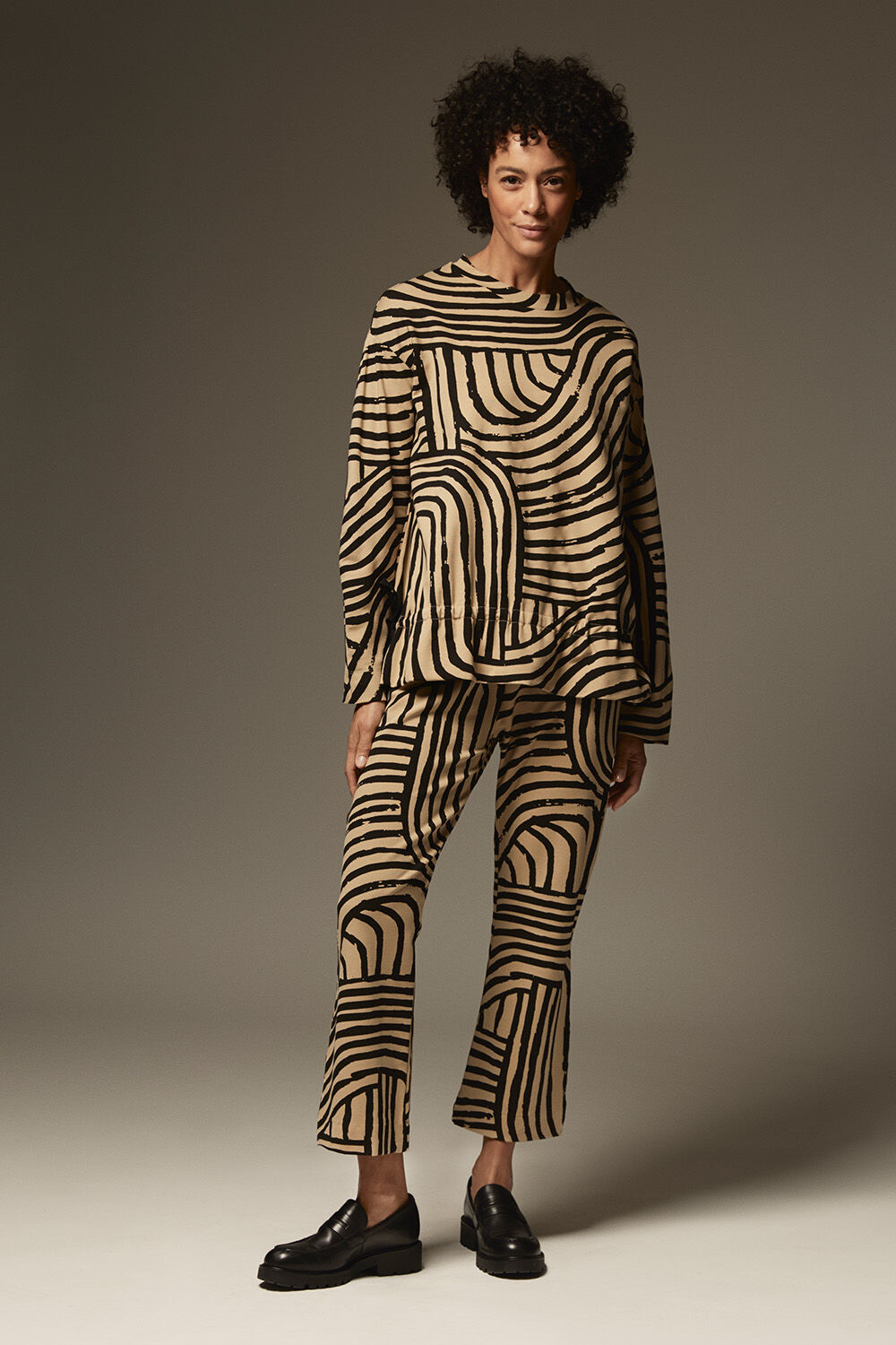 Bidia JERSEY topp - Travertine, Pabala JERSEY Bukser - Travertine