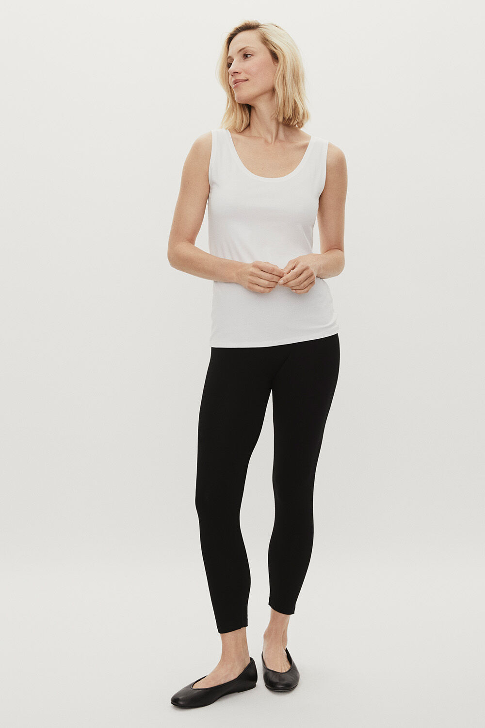 Els JERSEY Topp - White, Pia JERSEY Leggings - Black