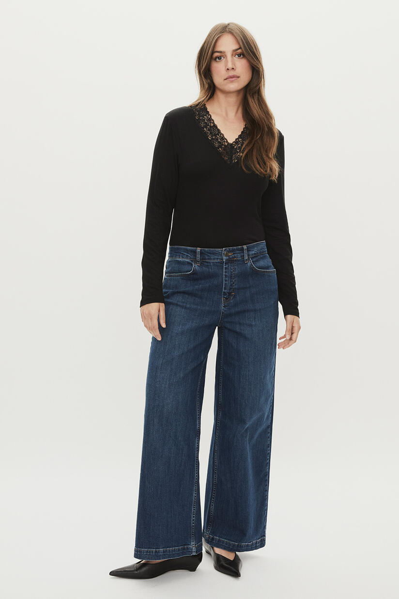 Passang Bukser - Blue Denim, Dionius JERSEY Topp - Black