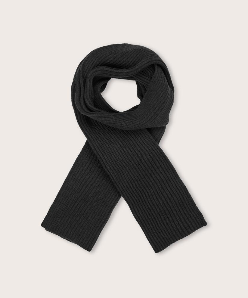 Strikkesett med lue, hansker og skjerf, Black
