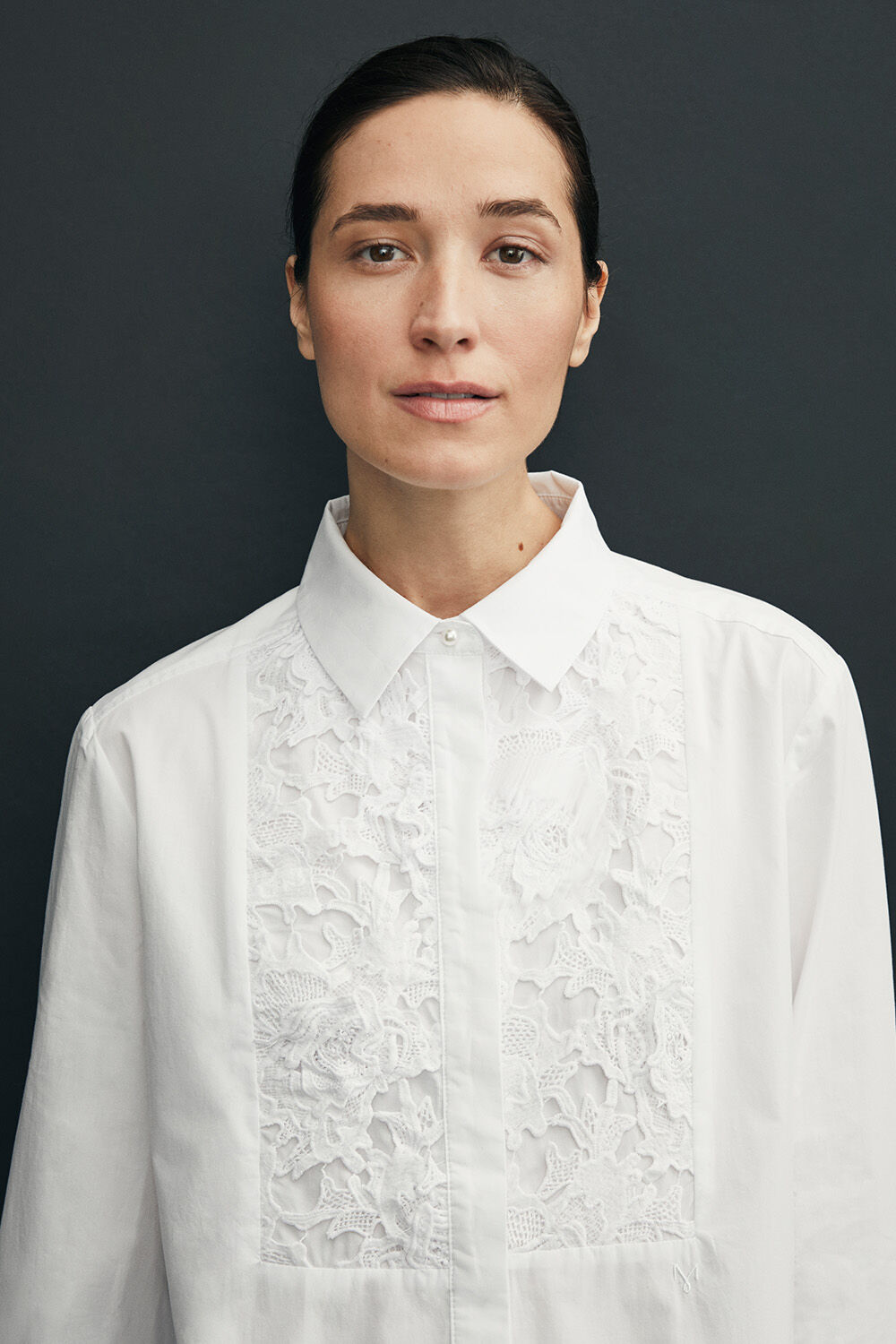 Ilvian skjorte - White, Samira skj&oslash;rt - D. Grey mel.